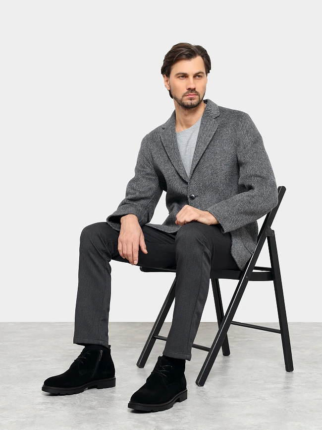 Ботинки мужские зимние, цвет черный, натуральный спилок M1782558M | 11