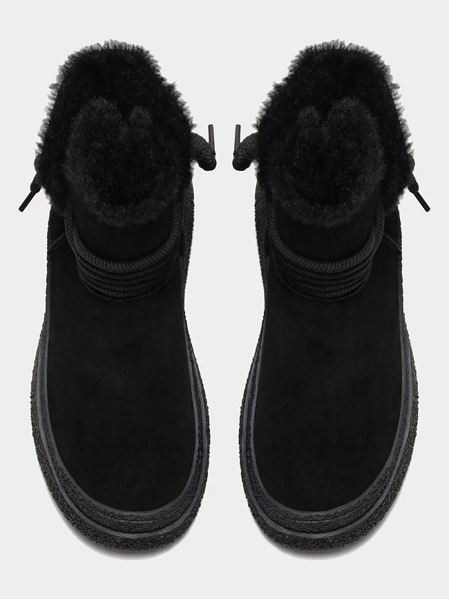 Полусапоги женские зимние, цвет черный, натуральный спилок 3630341M | 5