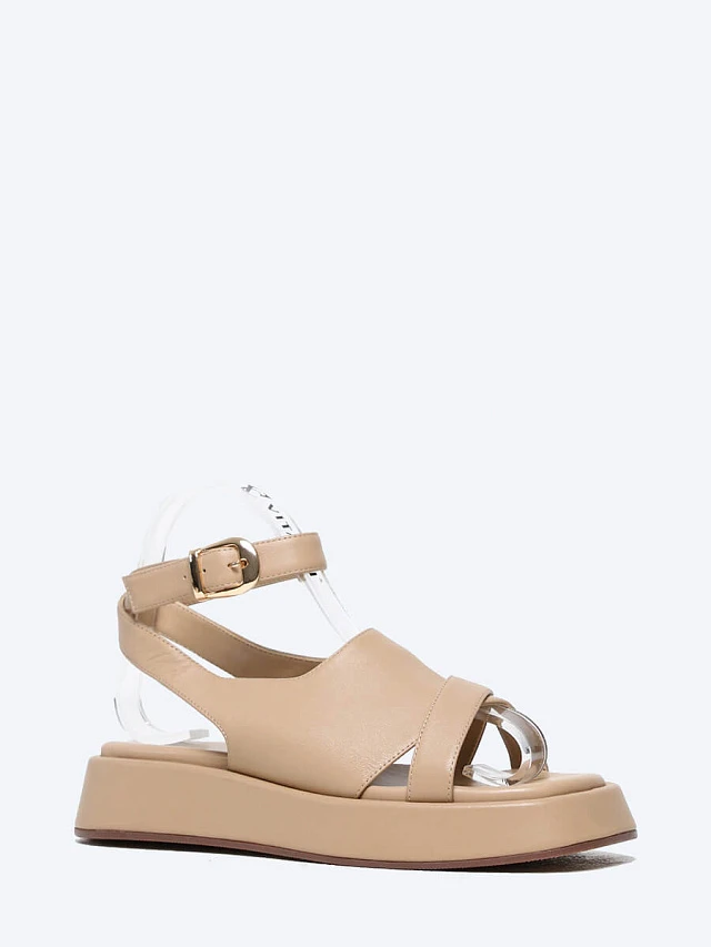 Сандалии женские летние, цвет бежевый, натуральная кожа 1820657 | 1