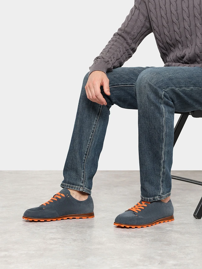 Кеды мужские демисезонные, цвет синий, натуральный спилок M1781864 | 11