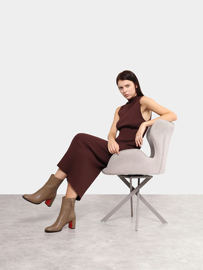 Полусапоги женские демисезонные, цвет коричневый, натуральный велюр 495612 | 10