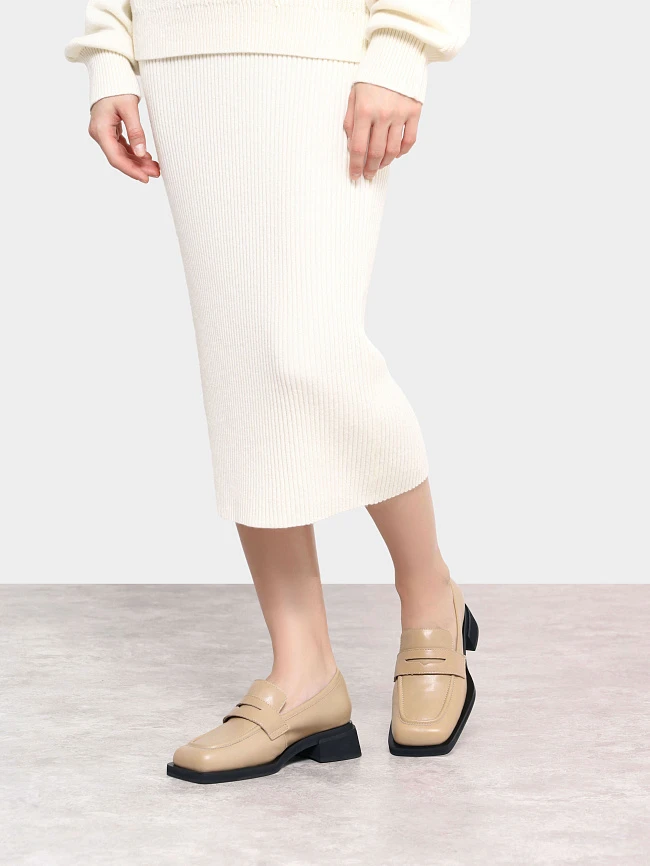 Лоферы женские всесезонные, цвет бежевый, натуральная кожа 1820076 | 8