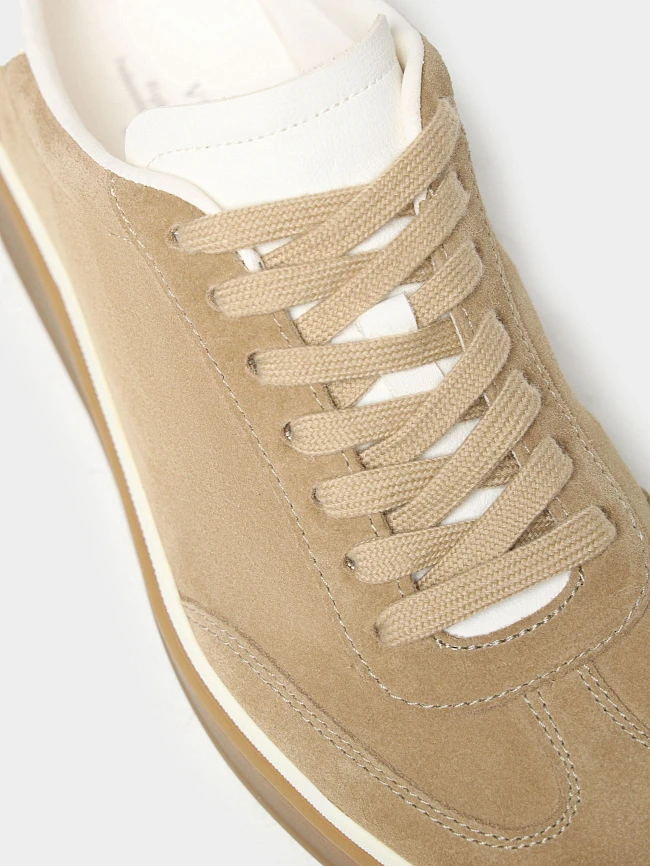 Кеды женские летние, цвет бежевый, натуральный спилок/натуральная кожа 1013947 | 6