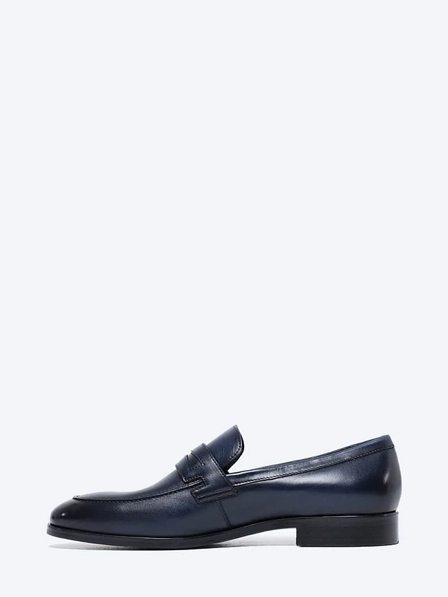 Лоферы мужские всесезонные, цвет синий, натуральная кожа M1022288 | 3