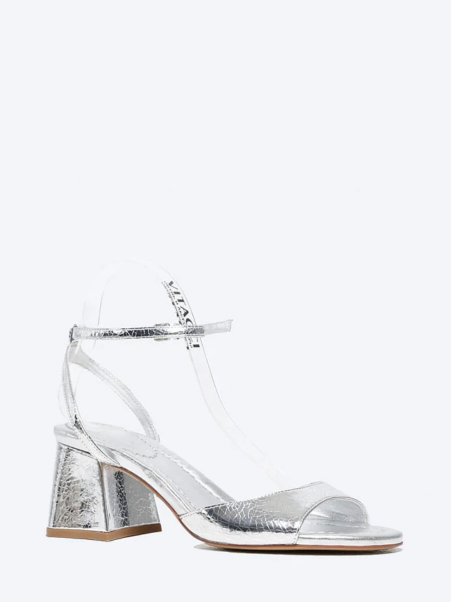 Босоножки женские летние, цвет серебряный, натуральная кожа 496131 | 1