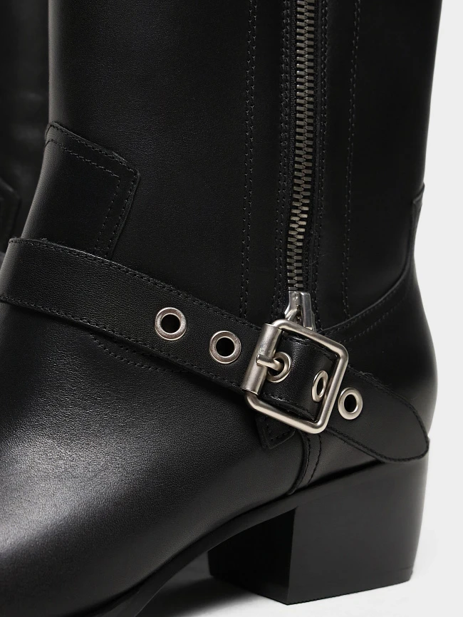 Сапоги женские демисезонные, цвет черный, натуральная кожа 1731197 | 6