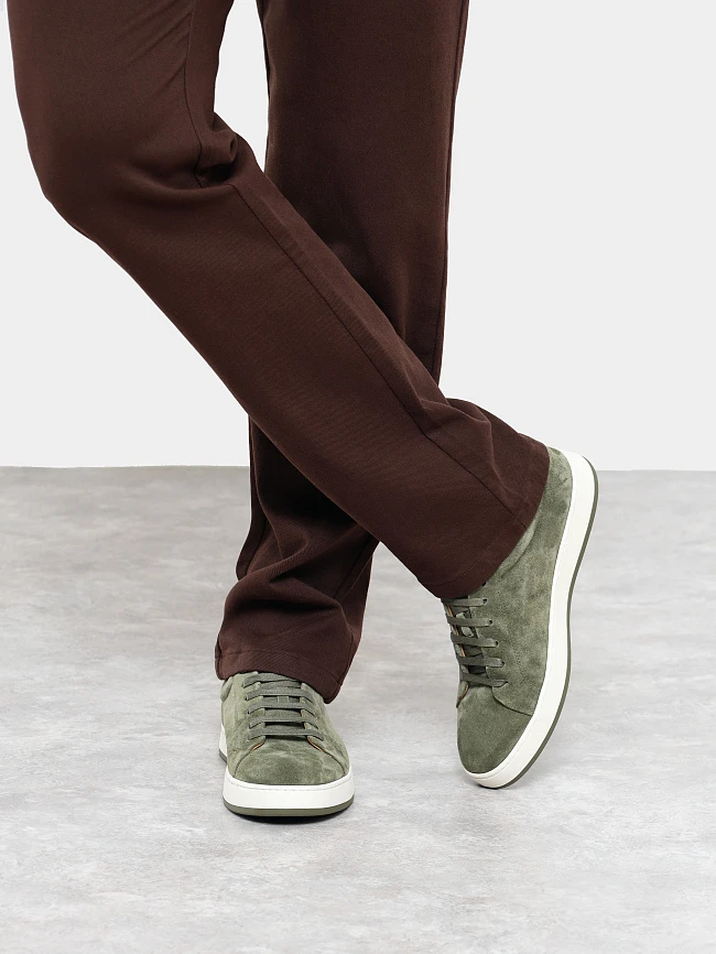 Кеды мужские демисезонные, цвет хаки, натуральный спилок/натуральная кожа M253678 | 9