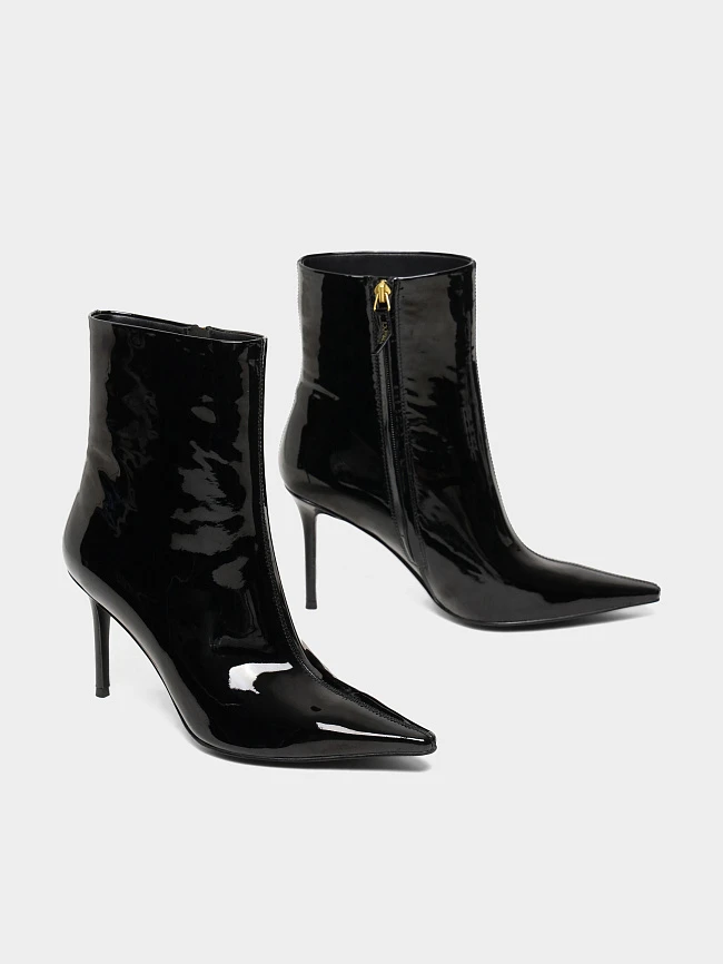 Полусапоги женские всесезонные, цвет черный, натуральная лаковая кожа 1494511 | 3