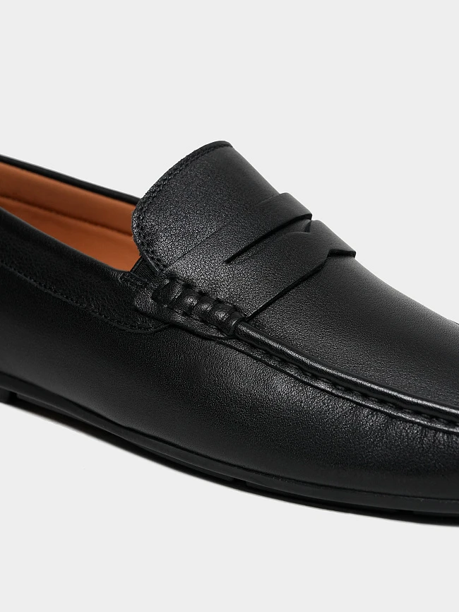 Мокасины мужские летние, цвет черный, натуральная кожа M801347 | 5