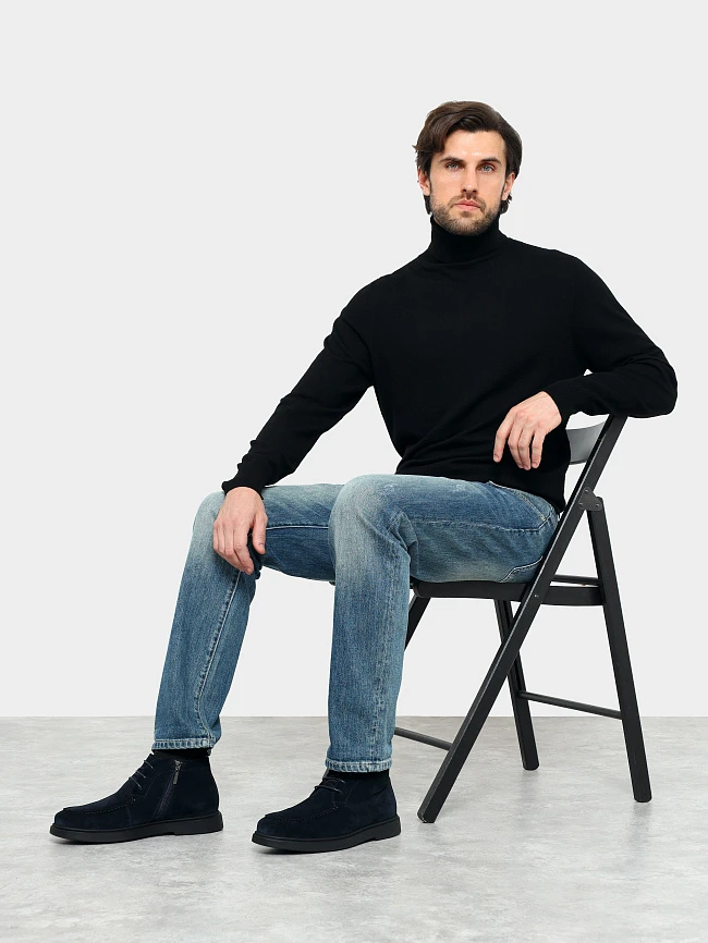 Ботинки мужские демисезонные, цвет синий, натуральный спилок M801238 | 10