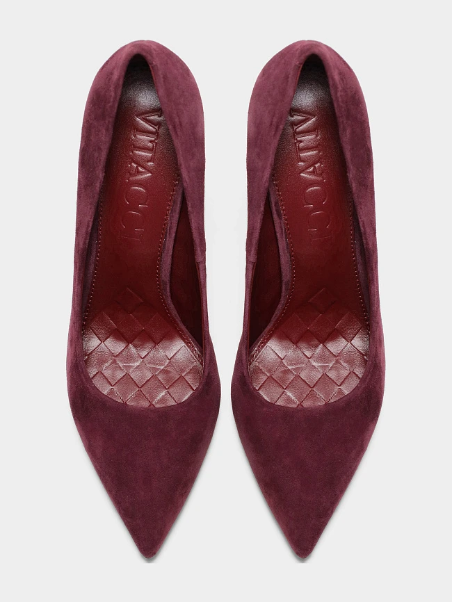 Туфли женские всесезонные, цвет бордовый, натуральный велюр 497095 | 5