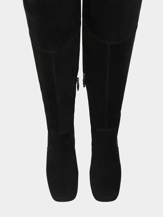 Сапоги женские зимние, цвет черный, натуральный велюр 1730320M | 4