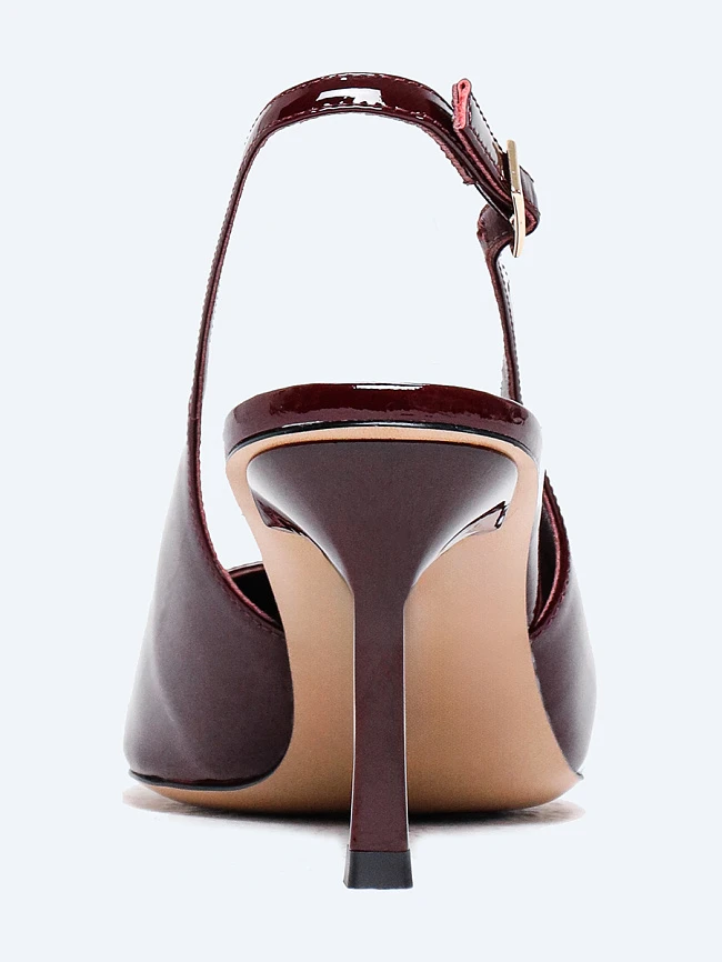 Туфли женские летние, цвет бордовый, натуральная лаковая кожа 496792-1 | 5