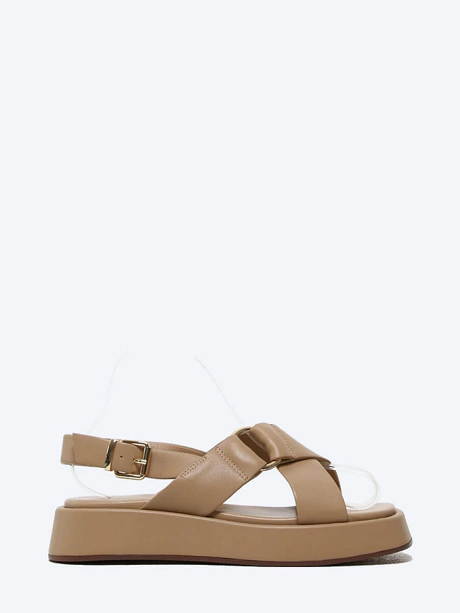 Сандалии женские летние, цвет бежевый, натуральная кожа 1820653 | 2