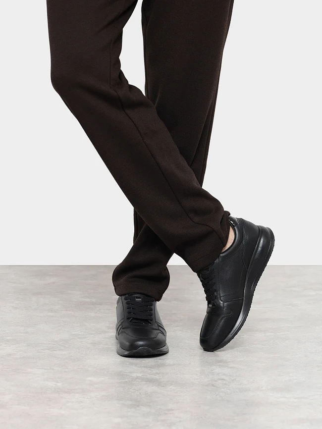 Кроссовки мужские демисезонные, цвет черный, натуральная кожа M969001 | 9