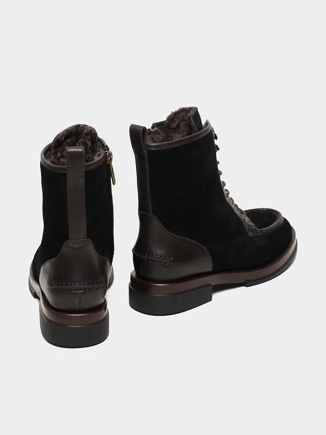 Ботинки женские зимние, цвет черный, натуральный спилок/натуральная кожа 1821618M | 4