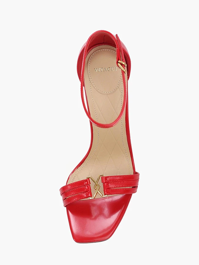 Босоножки женские летние, цвет красный, натуральная кожа 1494177 | 4