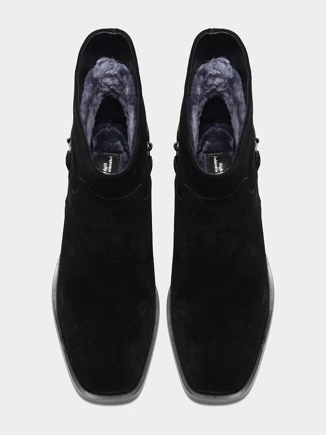 Полусапоги женские зимние, цвет черный, натуральный спилок 1494721M | 5