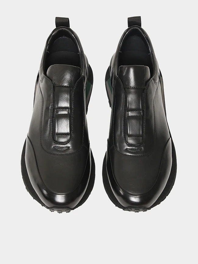 Кроссовки мужские демисезонные, цвет черный, натуральная кожа M1782006 | 4