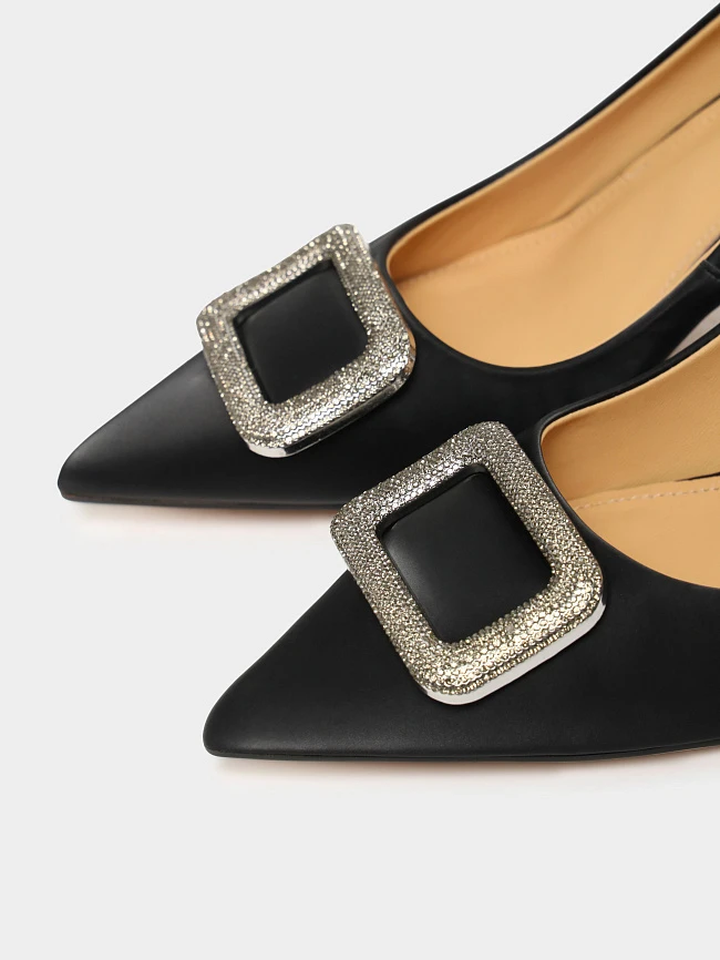 Туфли женские всесезонные, цвет черный, натуральная кожа 17VC004 | 7