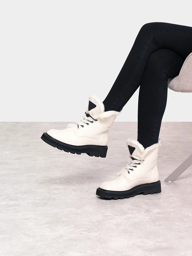 Ботинки женские зимние, цвет молочный, натуральная кожа 1820439M | 11