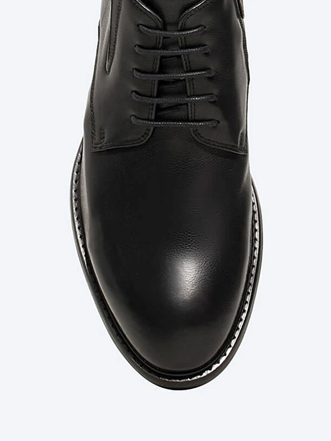 Ботинки мужские демисезонные, цвет черный, натуральная кожа M1022984 | 4