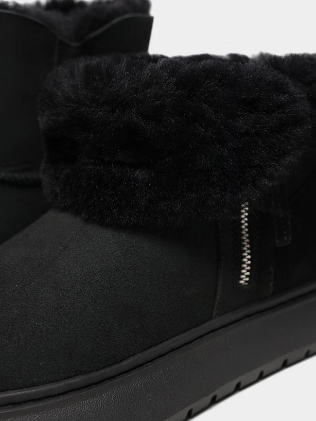 Полусапоги женские зимние, цвет черный, натуральный велюр 1013799M | 6