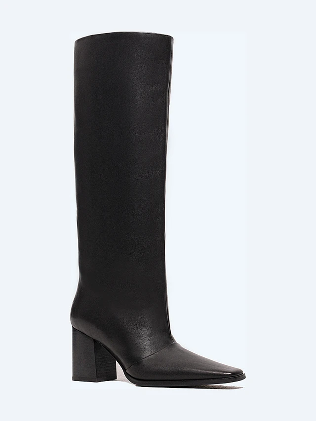 Сапоги женские демисезонные, цвет черный, натуральная кожа 1494783 | 1