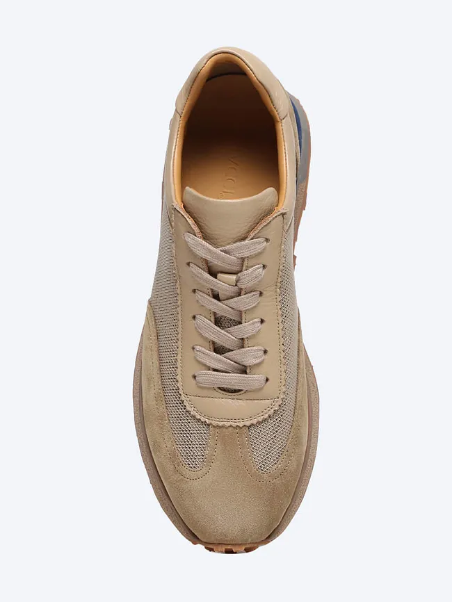 Кроссовки мужские летние, цвет бежевый, натуральный спилок/натуральная кожа/текстиль M1782263 | 4