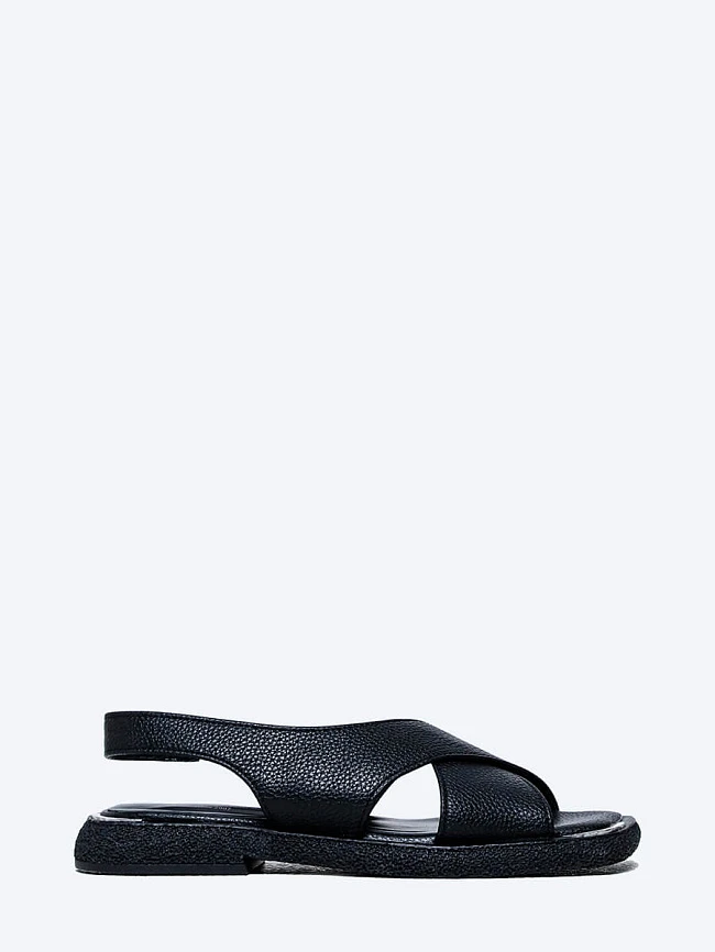 Сандалии женские летние, цвет черный, натуральная кожа и полимерные материалы 1849800 | 2