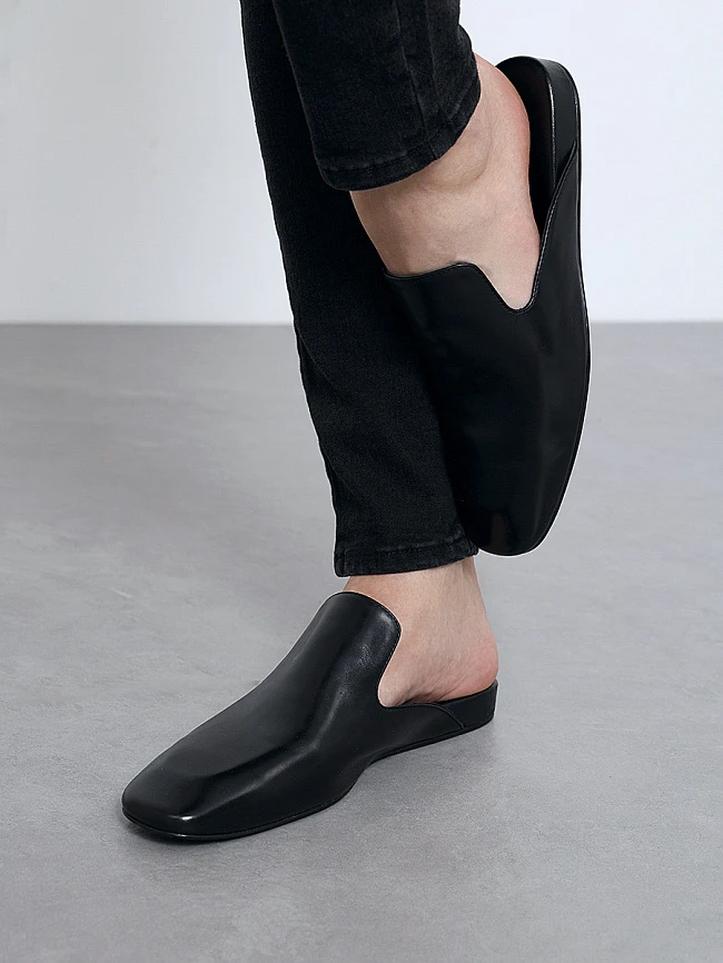 Мюли женские летние, цвет черный, натуральная кожа 1821404 | 9