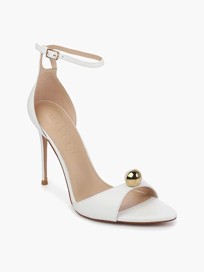 Босоножки женские летние, цвет белый, натуральная кожа 496918 | 2