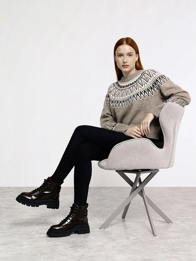 Ботинки женские зимние, цвет коричневый, натуральная масляная кожа 1013343M | 10