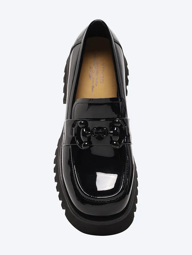 Лоферы женские всесезонные, цвет черный, натуральная кожа и полимерные материалы 1849462 | 4