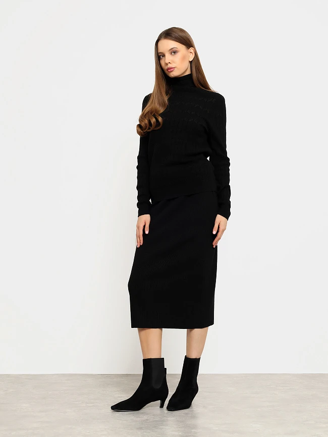 Полусапоги женские всесезонные, цвет черный, натуральный велюр 17VC423 | 8