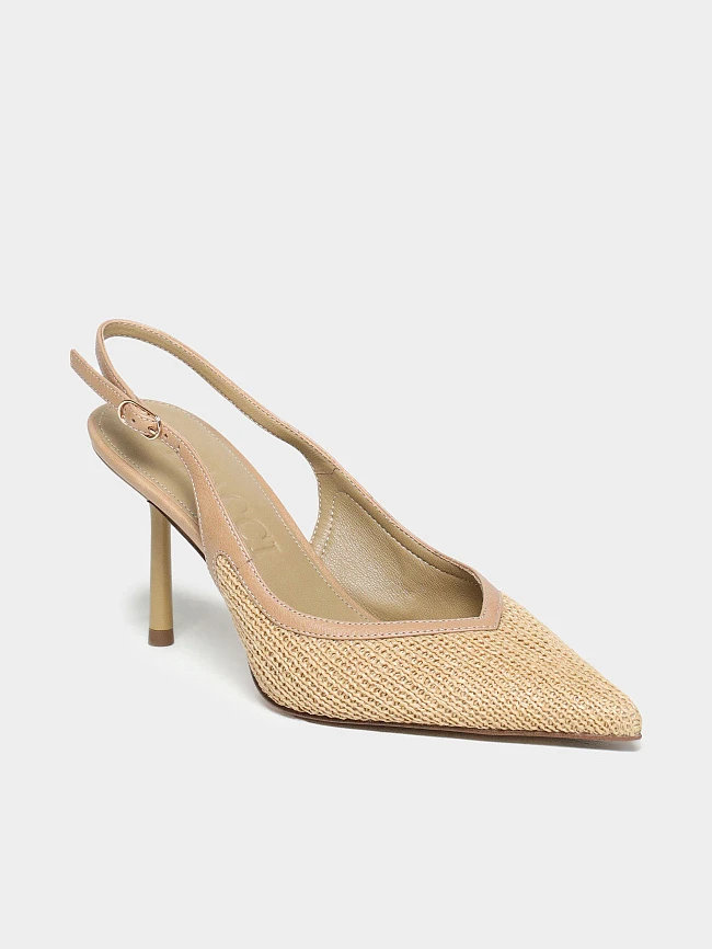 Туфли женские летние, цвет бежевый, натуральная кожа/текстиль 1494901 | 2