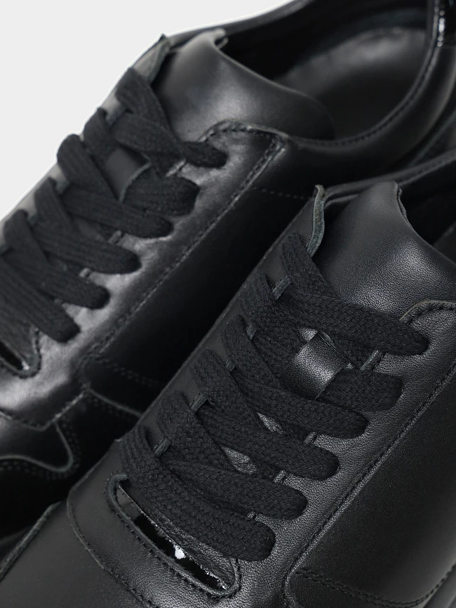 Кроссовки мужские демисезонные, цвет черный, натуральная кожа M969001 | 6