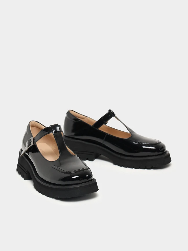 Туфли женские всесезонные, цвет черный, натуральная кожа и полимерные материалы 1849464 | 3