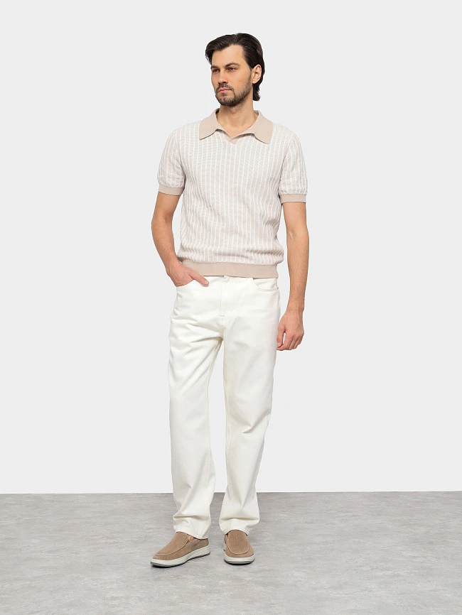 Лоферы мужские демисезон; лето;, цвет бежевый, натуральный спилок M801325 | 8