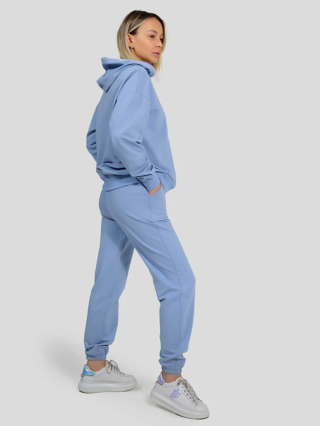 Костюмы спортивные SP005-9 женские цвет голубой, 70% хлопок, 25% полиэстер, 5% лайкра SP005-9 | 2