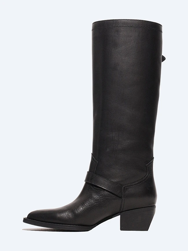 Сапоги женские демисезонные, цвет черный, натуральная кожа 1731197 | 3