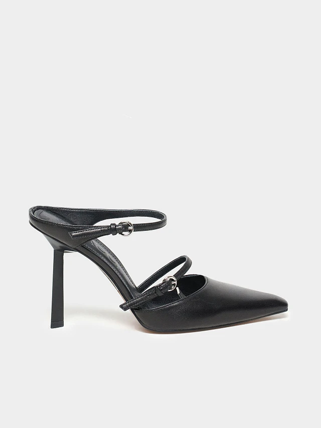 Туфли женские летние, цвет черный, натуральная кожа 497660 | 1