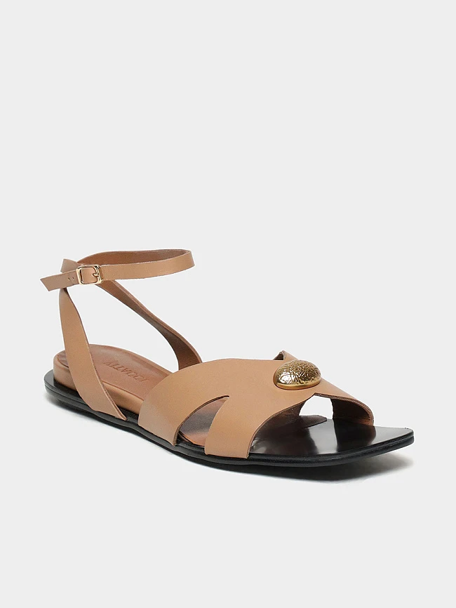 Сандалии женские летние, цвет бежевый, натуральная кожа 7210501 | 2