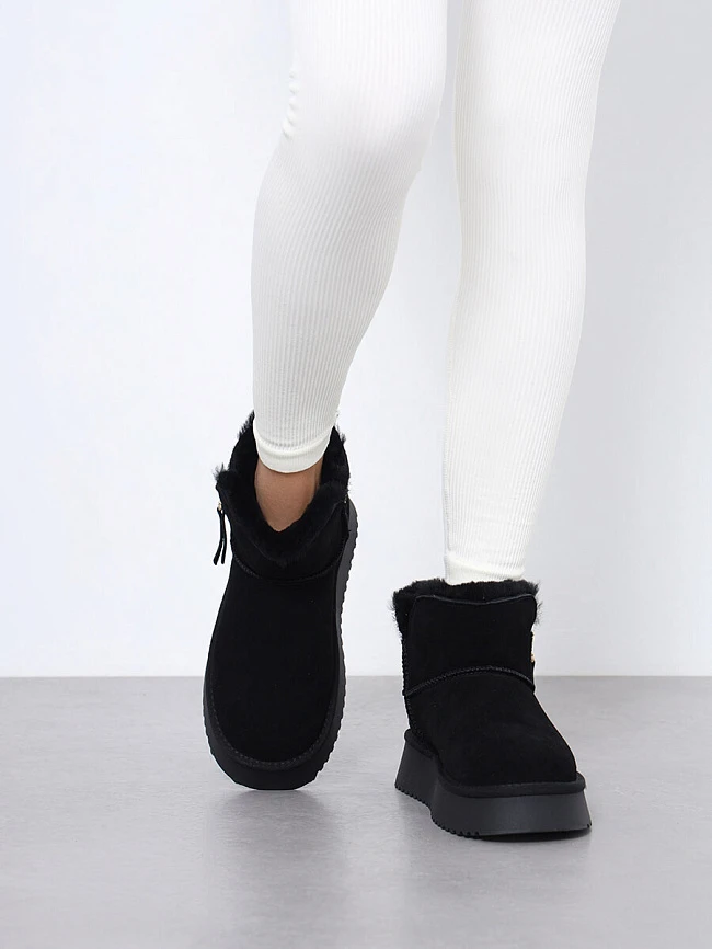 Полусапоги женские зимние, цвет черный, натуральный спилок 27VD084M | 9