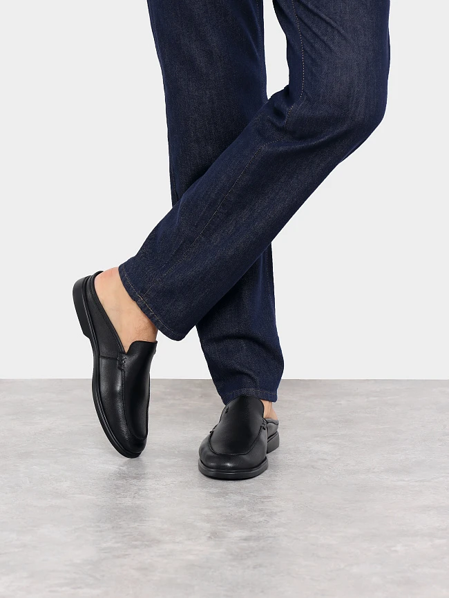 Сабо мужские летние, цвет черный, натуральная кожа M801340 | 7