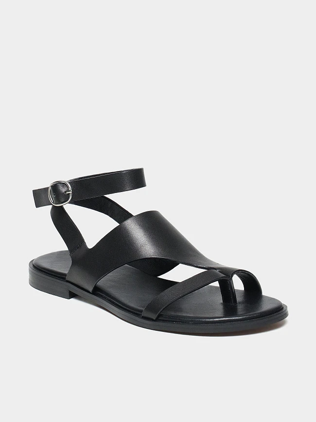 Сандалии женские летние, цвет черный, натуральная кожа 7210508 | 2