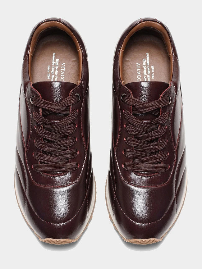 Кроссовки женские демисезонные, цвет бордовый, натуральная кожа 1013740 | 5