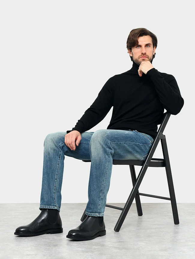 Ботинки мужские демисезонные, цвет черный, натуральная кожа M254292 | 11