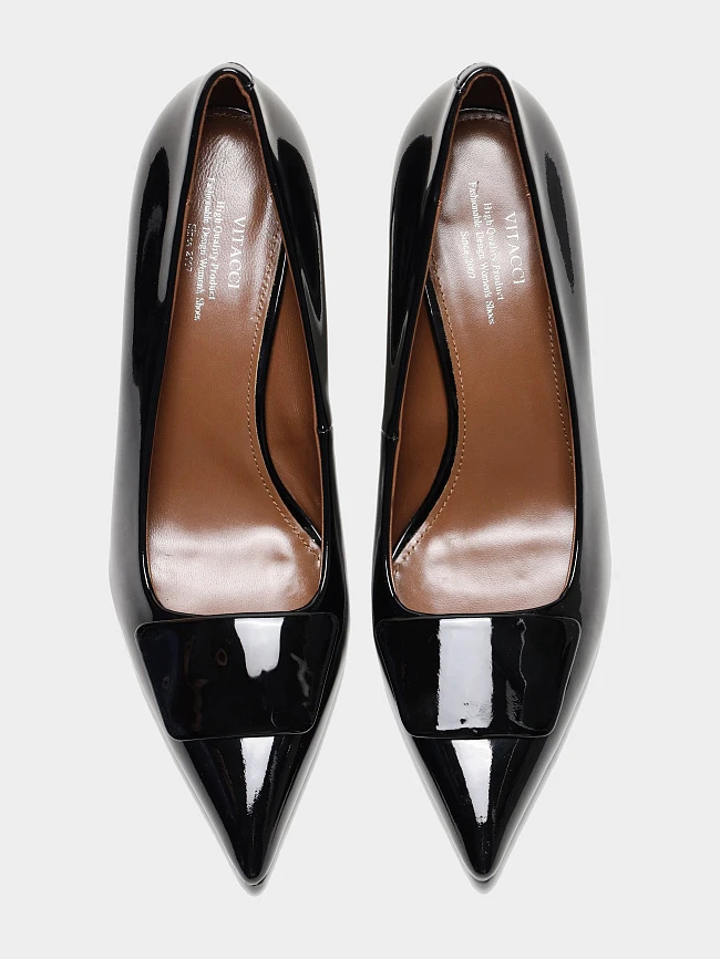 Туфли женские всесезонные, цвет черный, натуральная лаковая кожа 1013753 | 4