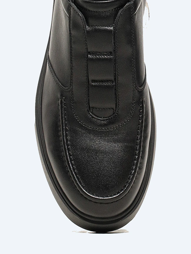 Слипоны мужские зимние, цвет черный, натуральная кожа M801264M-1 | 4